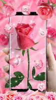 Pink Sparkle Diamond Flowers tema wallpaper Theme স্ক্রিনশট 1