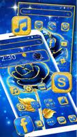 Beautiful Blue Gold Rose Theme screenshot 1