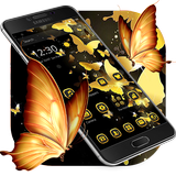 Gold Black Butterfly Theme icône