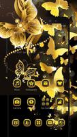 Gold Black Butterfly Theme capture d'écran 2