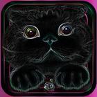 Cute Magic Black Kitty Colorful Eyes Theme icône