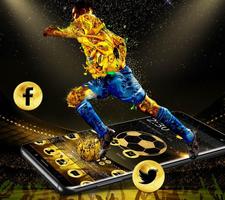 Golden Luxury Football Theme الملصق