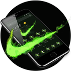 Green Neon Check Mark Theme icône