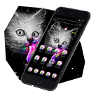 Rainbow Ice Cream Dark Cat Theme APK