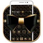 Gold Black Bow 2D Theme icône