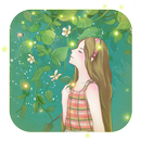 Green summer flower and girl APK