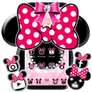 Cute minny Minnie pink Bow Silver Diamond Theme APK