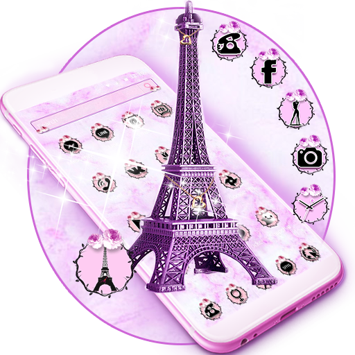 エッフェル塔のテーマピンクブラック Eiffel Tower Pink Black