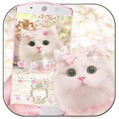 Cute pink kitty Theme APK download