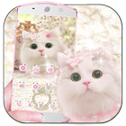 Cute pink kitty Theme আইকন