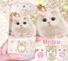 Cute pink kitty Theme پوسٹر