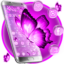 3D Neon Butterfly Kawaii Theme APK