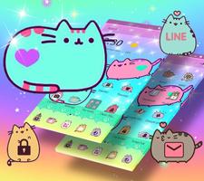 Cuteness Pusheen Cat Cartoon Theme capture d'écran 1