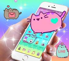 Cuteness Pusheen Cat Cartoon Theme capture d'écran 3