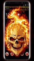Horror Skull Fire Skull 2D Theme Affiche