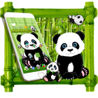 Cute Cartoon Panda 2D Theme icône