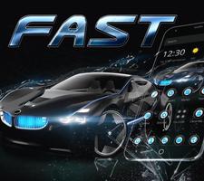 Black Speedy Car Theme for bmw Affiche