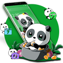 Cute Anime Green Panda Theme aplikacja