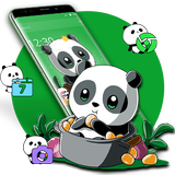 Cute Anime Green Panda Theme icône