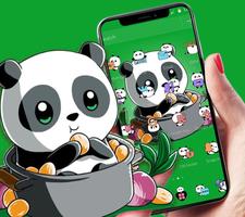 Cute Anime Green Panda Theme capture d'écran 3