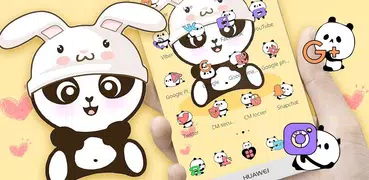 Yellow Cute Panda Bunny Theme