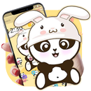 Yellow Cute Panda Bunny Theme APK