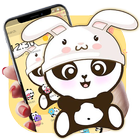 Yellow Cute Panda Bunny Theme ícone