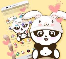 Yellow Cute Panda Bunny Theme captura de pantalla 1