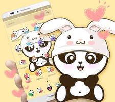 Yellow Cute Panda Bunny Theme syot layar 1