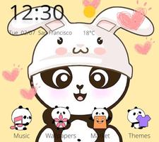 Yellow Cute Panda Bunny Theme captura de pantalla 2