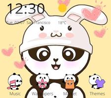 Yellow Cute Panda Bunny Theme 截圖 2