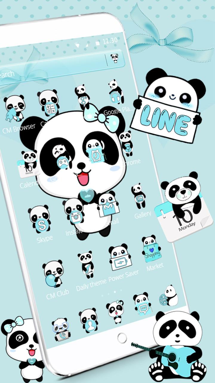 Gambar Panda Lucu Wallpaper Biru Wallpapershit