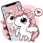 Cartoon Cute Lovely Unicorn Theme icône
