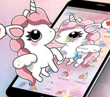 Cartoon Cute Lovely Unicorn Theme capture d'écran 1