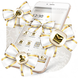 Extravagant Platinum Gold Bowknot Theme icône
