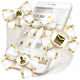 Extravagant Platinum Gold Bowknot Theme أيقونة