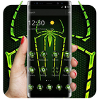 Green Fluorescent Spider Theme ไอคอน