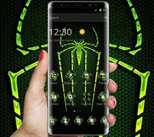 Green Fluorescent Spider Theme ภาพหน้าจอ 1