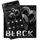 Reflective Black Heart Theme Diamond icon Pack APK
