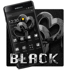 Reflective Black Heart Theme Diamond icon Pack أيقونة