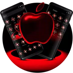 Red Neon Apple Dark Theme APK download