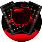 Red Neon Apple Dark Theme ikona