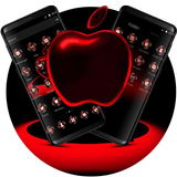 Red Neon Apple Dark Theme icône