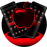 ikon Red Neon Apple Dark Theme