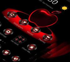 Red Neon Apple Dark Theme captura de pantalla 1