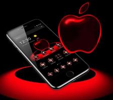 Red Neon Apple Dark Theme تصوير الشاشة 2