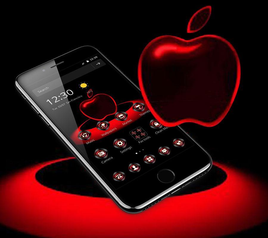 Red Neon Apple Dark Theme For Android Apk Download - red neon roblox