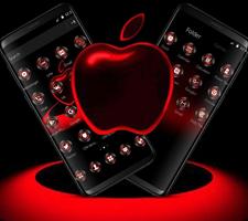 Red Neon Apple Dark Theme captura de pantalla 3