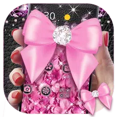 Pink Glitter Diamond Bowknot Theme アプリダウンロード