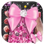 Pink Glitter Diamond Bowknot Theme иконка